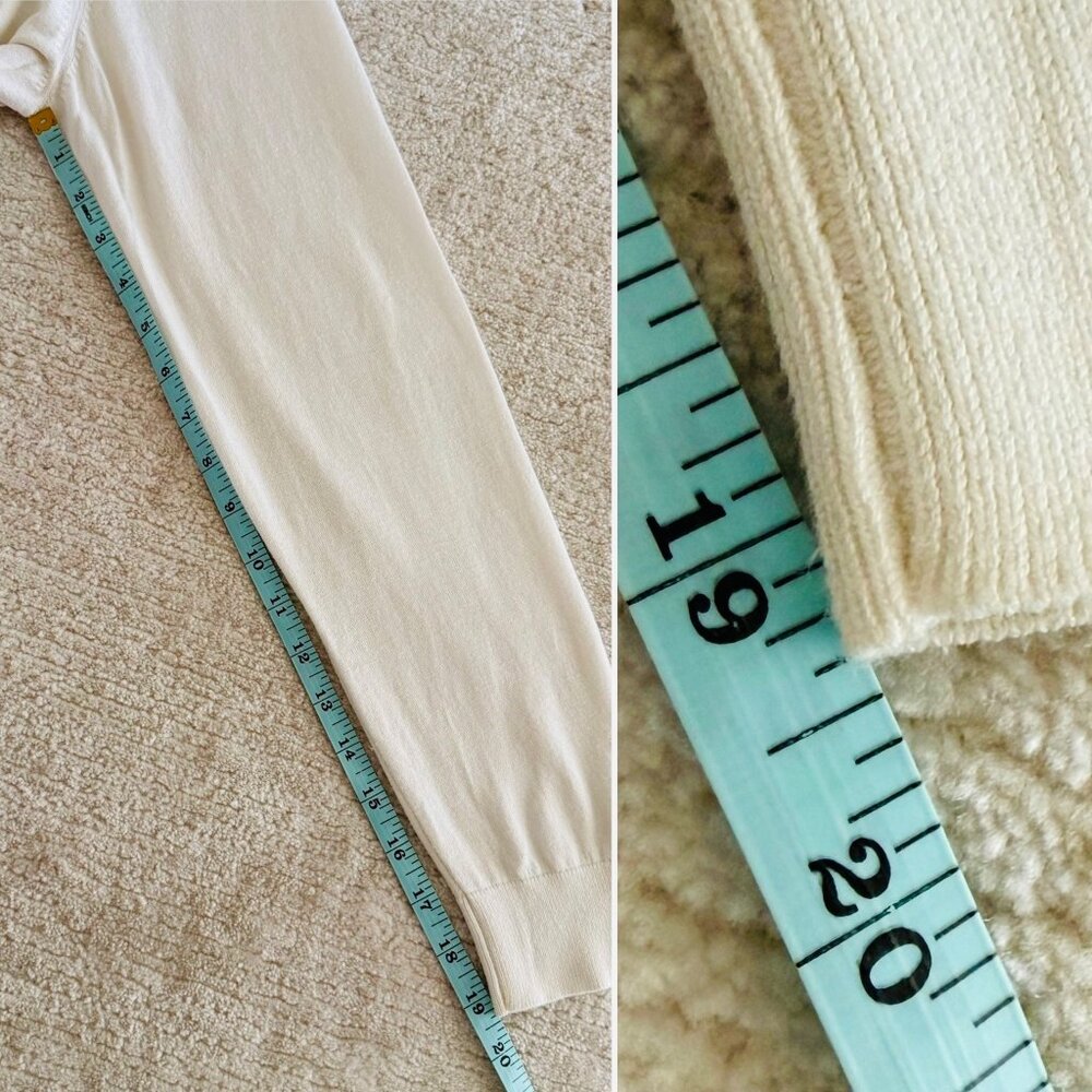 Banana Republic XL Womens Cream Cardigan Sweater Cotton Blend Button Front Long - Picture 7 of 8